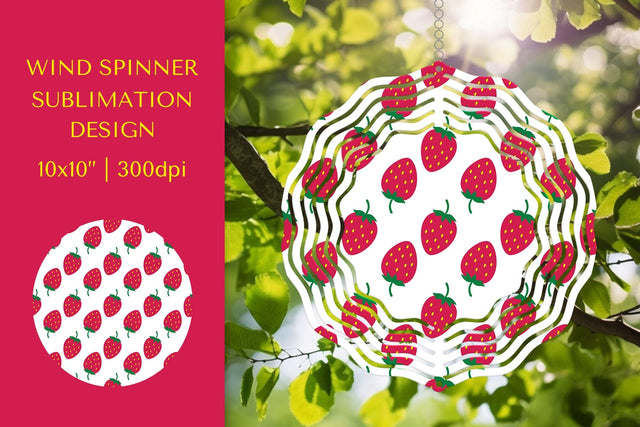 Strawberry Wind Spinner Sublimation Design. Summer Design Sublimation LaBelezoka 