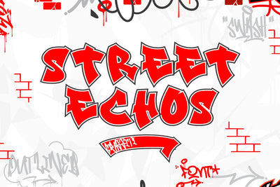 Street Echos - Outlined Graffiti Font Font Mozzatype 