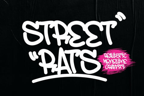 Street Rats - Natural Monoline Graffiti Typeface Font Mozzatype 