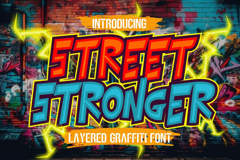 Street Stronger - Layered Graffiti font Font Mozzatype 