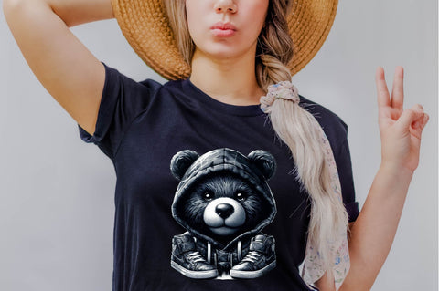 Streetwear Teddy Bear Black Sublimation Clipart Bundle Sublimation SVGArt 