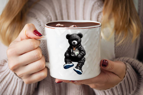 Streetwear Teddy Bear Black Sublimation Clipart Bundle Sublimation SVGArt 