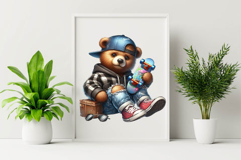 Streetwear Teddy Bear Black Sublimation Clipart Bundle Sublimation SVGArt 