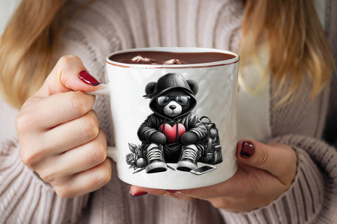 Streetwear Teddy Bear Black Sublimation SVGArt 