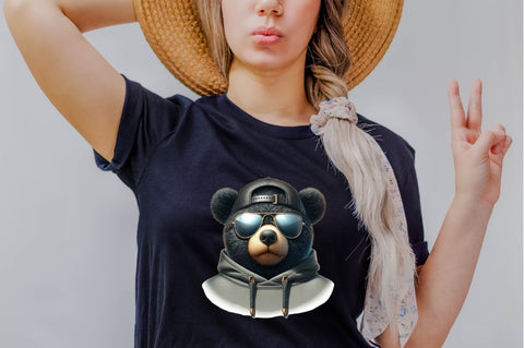 Streetwear Teddy Bear Black Sublimation SVGArt 