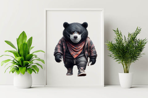 Streetwear Teddy Bear Black Sublimation SVGArt 