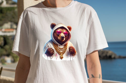 Streetwear Teddy Bear Black Sublimation SVGArt 