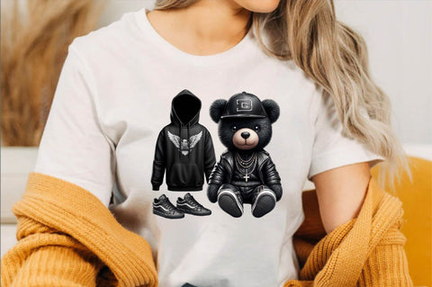 Streetwear Teddy Bear Black Sublimation SVGArt 