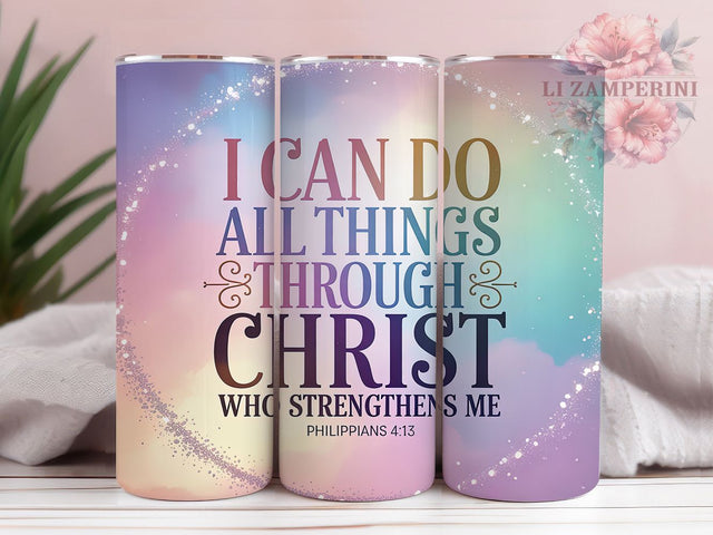 Strength & Faith Philippians 413 Tumbler, Bible Verse Tumbler, Faith Based Sublimation, Philippians 4 13 Tumbler, Inspirational Scripture Tumbler, Religious Gift Tumbler Sublimation Li Zamperini 