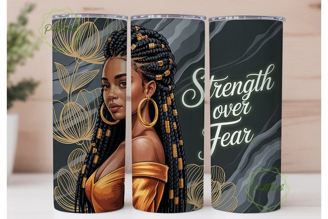 Strength Over Fear 20oz Tumbler Wrap Sublimation PixelChick 