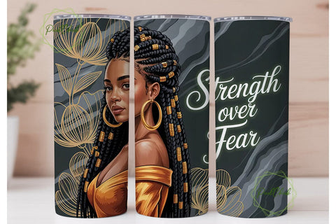 Strength Over Fear 20oz Tumbler Wrap Sublimation PixelChick 