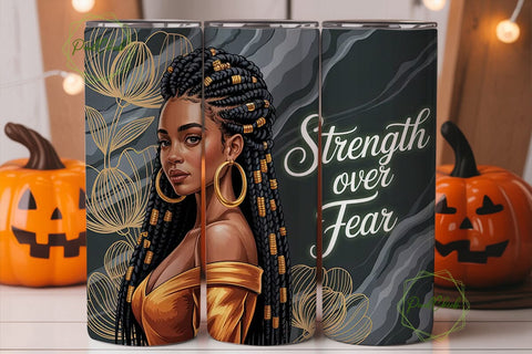 Strength Over Fear 20oz Tumbler Wrap Sublimation PixelChick 