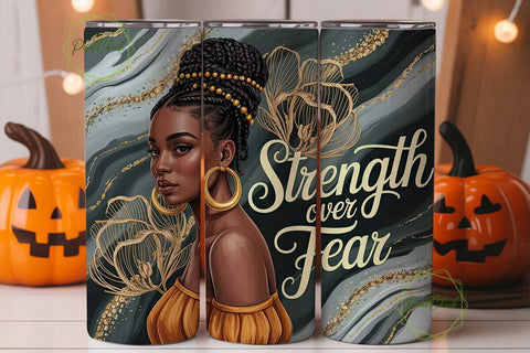 Strength Over Fear 20oz Tumbler Wrap Sublimation PixelChick 