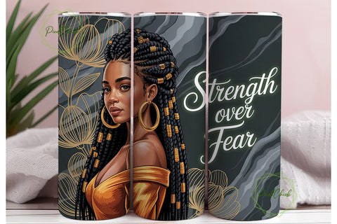 Strength Over Fear 20oz Tumbler Wrap Sublimation PixelChick 