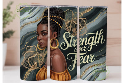 Strength Over Fear 20oz Tumbler Wrap Sublimation PixelChick 