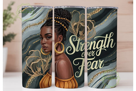 Strength Over Fear 20oz Tumbler Wrap Sublimation PixelChick 
