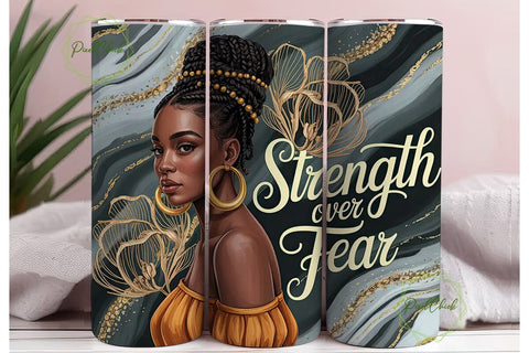 Strength Over Fear 20oz Tumbler Wrap Sublimation PixelChick 