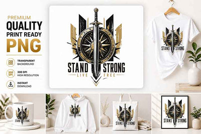 Strength PNG | Stand Strong Warrior Sublimation Design SVG BillahCrafts 