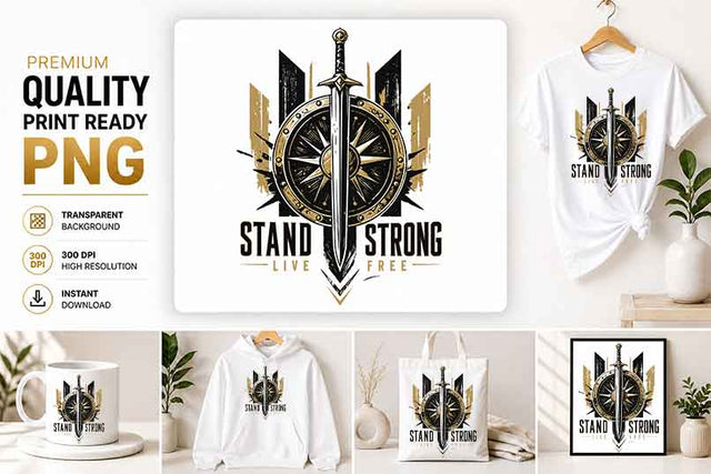 Strength PNG | Stand Strong Warrior Sublimation Design SVG BillahCrafts 