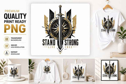 Strength PNG | Stand Strong Warrior Sublimation Design SVG BillahCrafts 