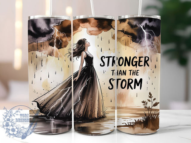 Strength Storm Motivational Tumbler, Motivational Tumbler, Positive Tumbler Design, Strength Tumbler Wrap, 20oz Skinny Tumbler, Storm Tumbler, Inspirational Tumbler Sublimation ToriDesigns 