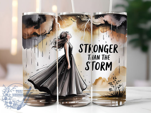 Strength Storm Motivational Tumbler, Motivational Tumbler, Positive Tumbler Design, Strength Tumbler Wrap, 20oz Skinny Tumbler, Storm Tumbler, Inspirational Tumbler Sublimation ToriDesigns 