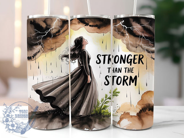 Strength Storm Motivational Tumbler, Motivational Tumbler, Positive Tumbler Design, Strength Tumbler Wrap, 20oz Skinny Tumbler, Storm Tumbler, Inspirational Tumbler Sublimation ToriDesigns 