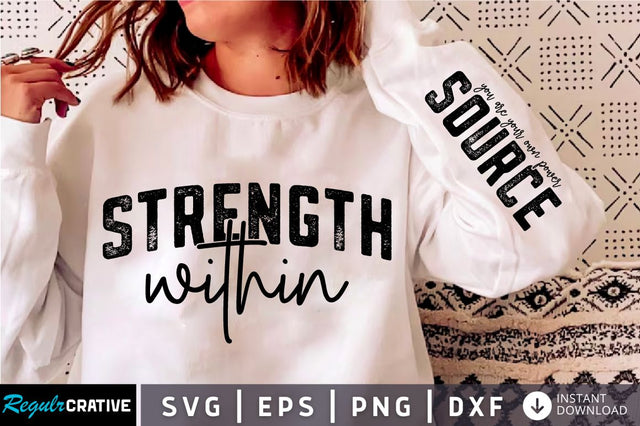 Strength Within Sleeve SVG Design SVG Regulrcrative 