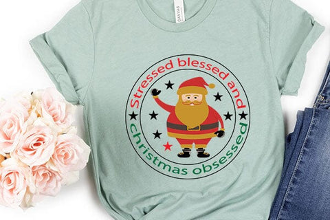 Stressed blessed and christmas obsessed SVG Angelina750 