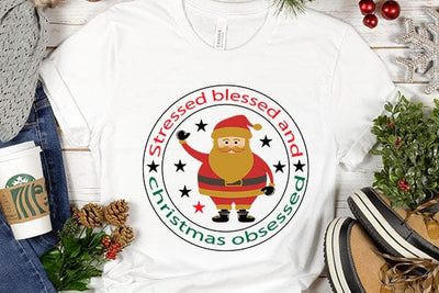 Stressed blessed and christmas obsessed SVG Angelina750 