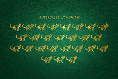 Stretchy Cat Mandala Monogram Font Dm Letter Studio 