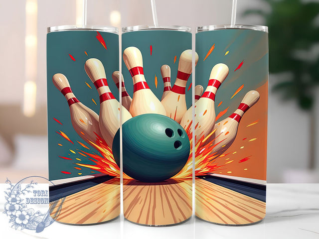 Strike Design Bowling 20oz Tumbler, Bowling Tumbler, Strike Design, Bowling Gifts, Sublimation Wrap, 20oz Tumbler, Bowling Enthusiast, Sports Decor Sublimation ToriDesigns 