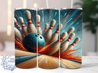 Strike Design Bowling 20oz Tumbler, Bowling Tumbler, Strike Design, Bowling Gifts, Sublimation Wrap, 20oz Tumbler, Bowling Enthusiast, Sports Decor Sublimation ToriDesigns 