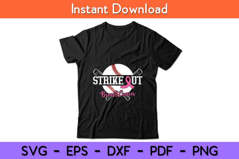 Strike Out Breast Cancer Baseball Breast Cancer Awareness Svg Design SVG artprintfile 