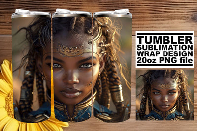 Striking Afro Woman Portraits for Tumblers Sublimation afrosvg 