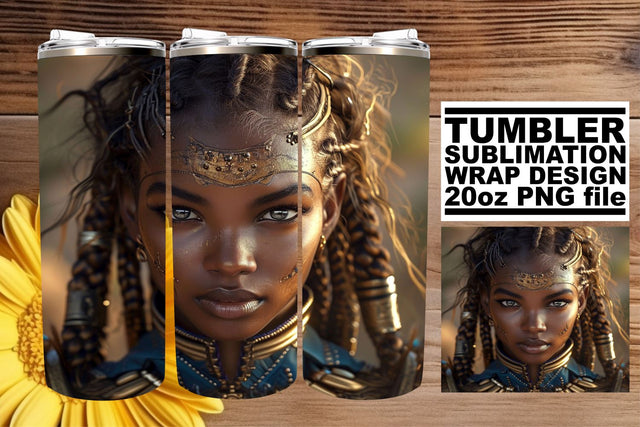 Striking Afro Woman Portraits for Tumblers Sublimation afrosvg 