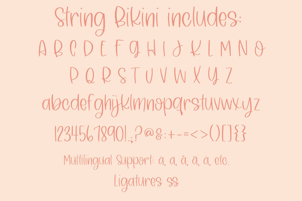 String Bikini, Cute Handwritten Font, Planner Fonts - So Fontsy