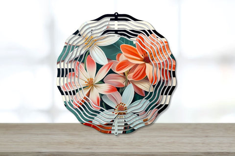 Striped Flowers Wind Spinner Bundle Sublimation Regulrcrative 