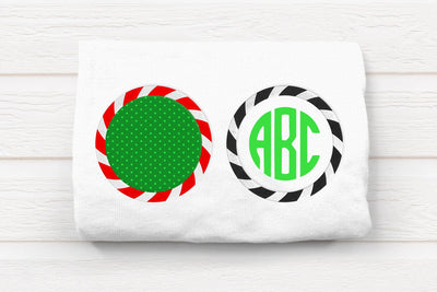 Striped Round Monogram Frame Applique Embroidery Embroidery/Applique DESIGNS Designed by Geeks 