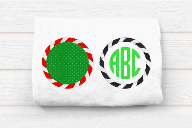 Striped Round Monogram Frame Applique Embroidery Embroidery/Applique DESIGNS Designed by Geeks 