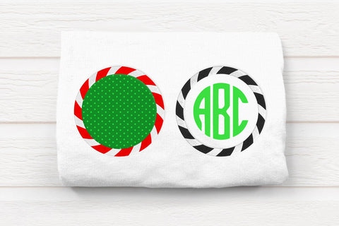 Striped Round Monogram Frame Applique Embroidery Embroidery/Applique DESIGNS Designed by Geeks 