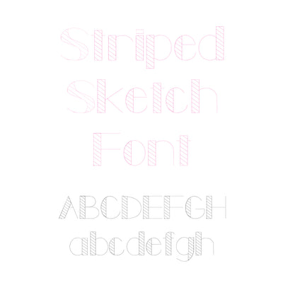 Striped Sketch Font OTF, Fonts for Crafting, Handwritten Font SVG Crafting With Brenna 