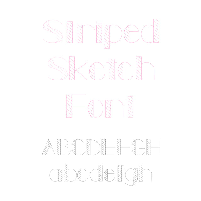 Striped Sketch Font OTF, Fonts for Crafting, Handwritten Font SVG Crafting With Brenna 