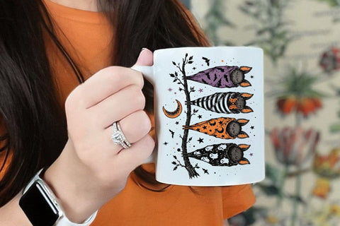Striped Spooky Season Bats Halloween PNG, Faux Oil Painted, Cute Fall Png, Popular Halloween Shirt Design SVG DesignDestine 