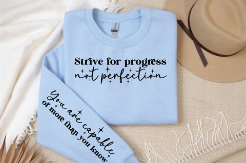 Strive for progress, not perfection Sleeve Svg Design SVG Designangry 
