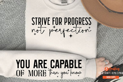 Strive for progress not perfection Sleeve SVG Design SVG Designangry 