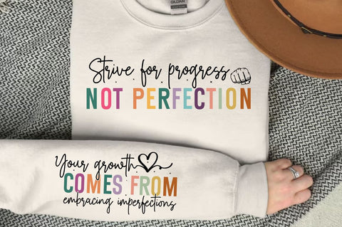 Strive for progress not perfection Sleeve Svg Design SVG Designangry 