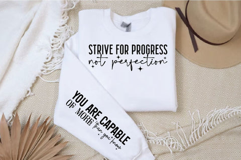 Strive for progress not perfection Sleeve SVG Design SVG Designangry 
