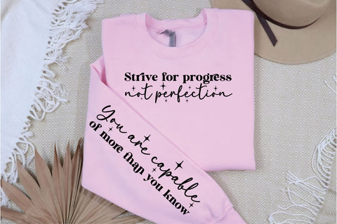 Strive for progress, not perfection Sleeve Svg Design SVG Designangry 