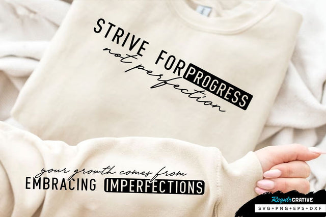 Strive for progress Sleeve SVG Design, Inspirational sleeve SVG, Motivational Sleeve SVG Design, Positive Sleeve SVG SVG Regulrcrative 